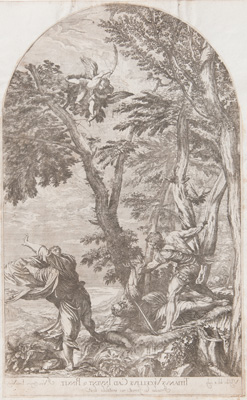 Titian etching from 1682 THE DEATH OF ST. PETER MARTYR